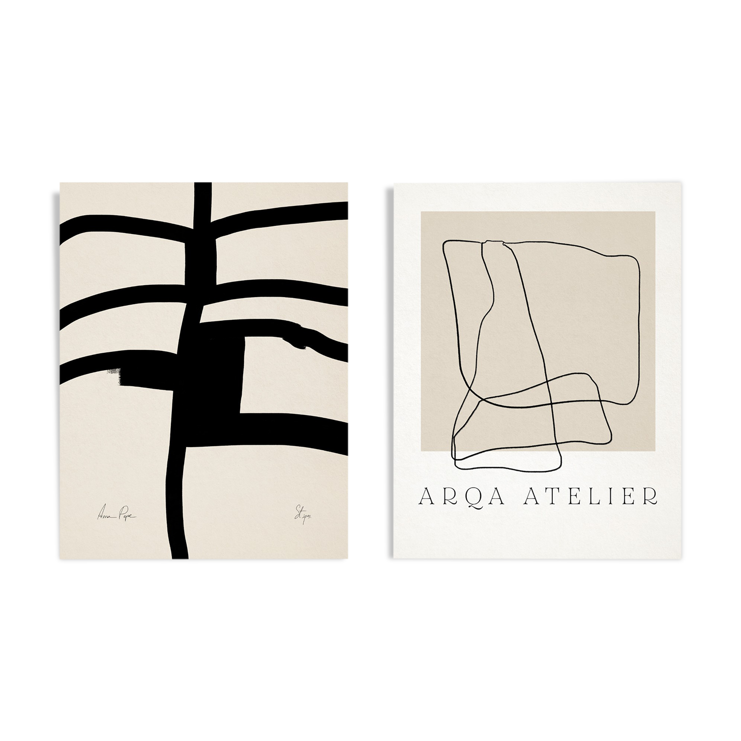 Pair of giclee prints, abstract wall art set of two, 50x70cm