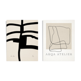 Pair of giclee prints, abstract wall art set of two, 50x70cm