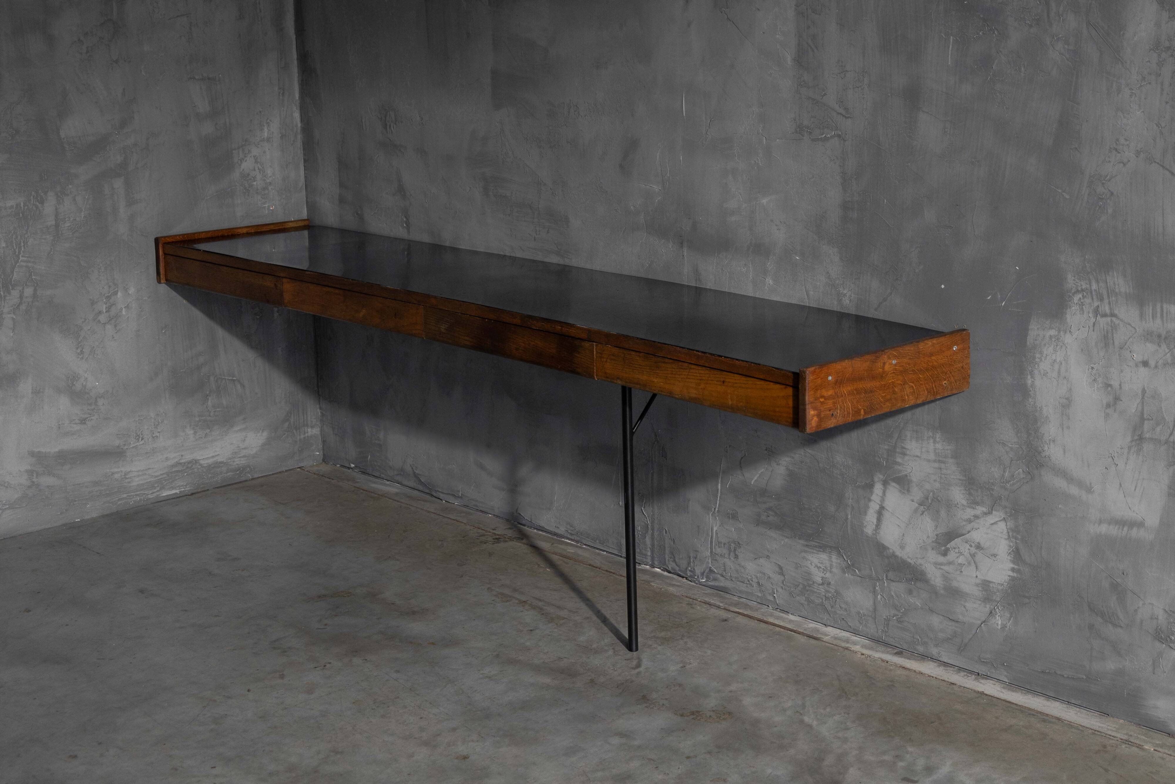 Modernist wall-mounted console, France, 1960s