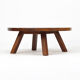 Large round Vintage Brutalist Mid-Century Oak Coffee Table