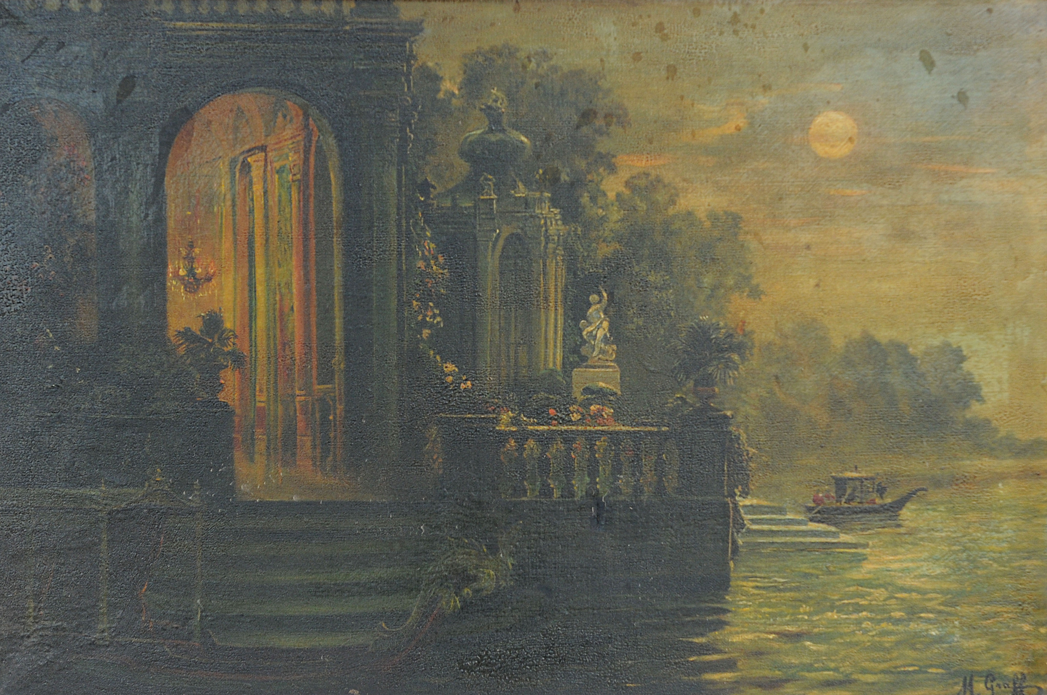 Oil on canvas Architectural landscape