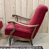 Pair of beech bridge armchairs from the 1950s
