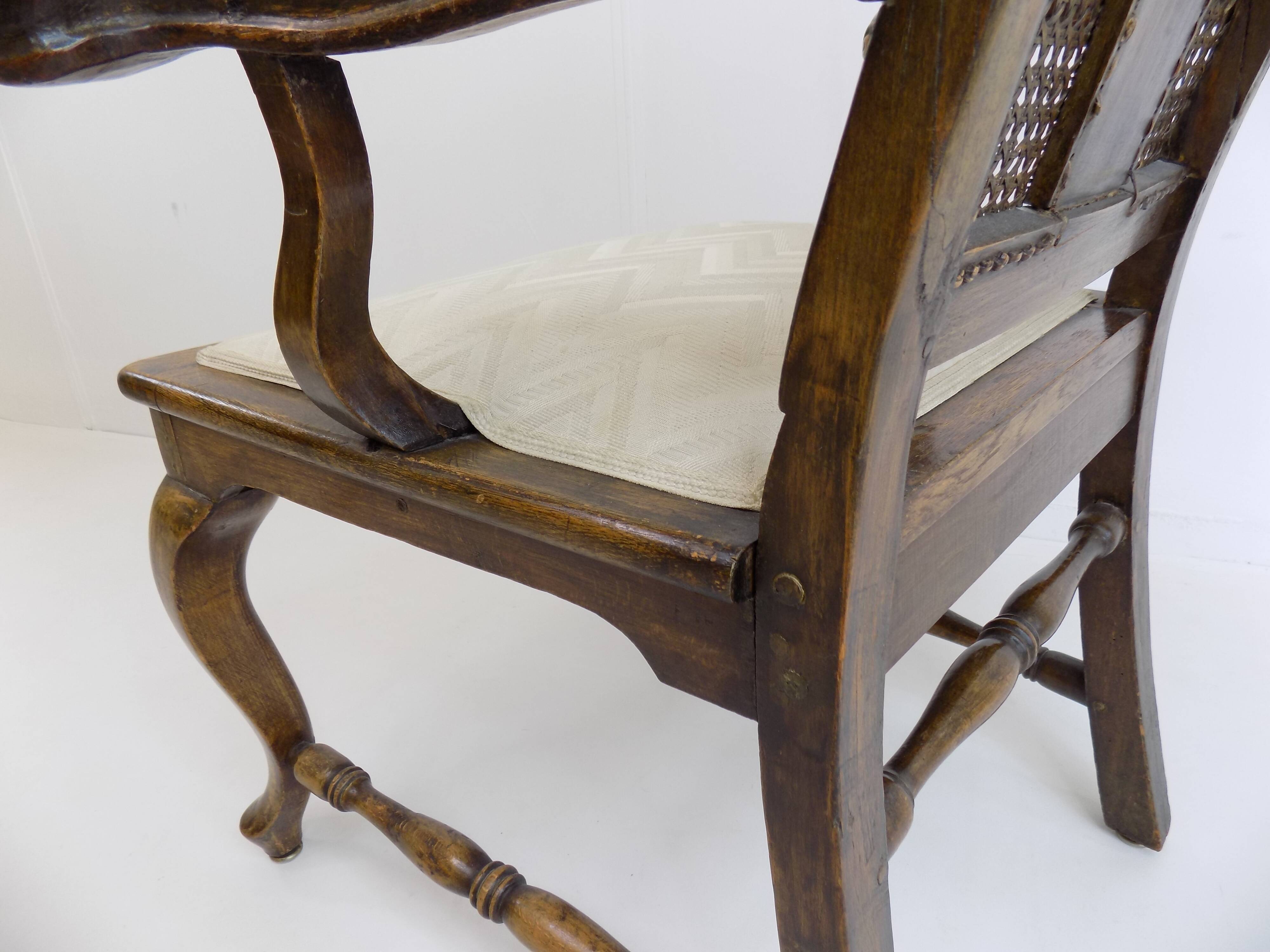 Chaise en bois néobaroque avec vannerie viennoise