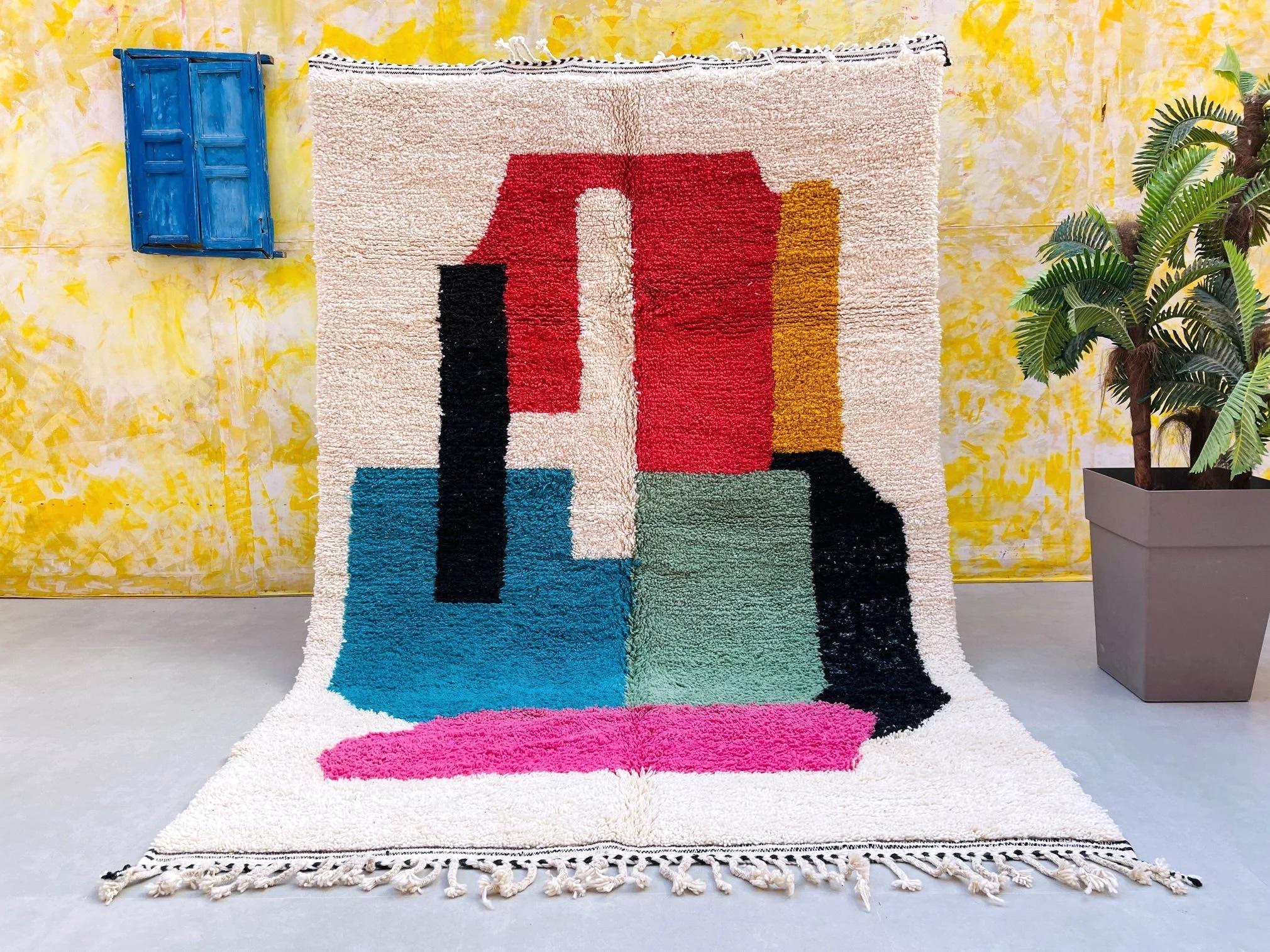 Abstract Moroccan rug - Beni Ouarain rug 2.5/1.5