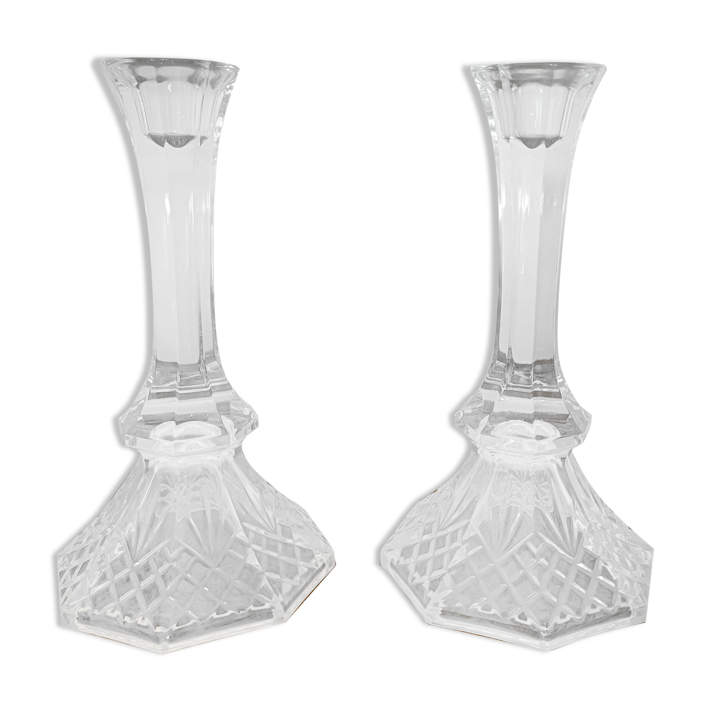 Pair of avon lead crystal candle holders