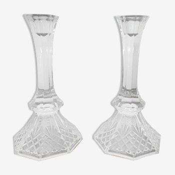 Pair of avon lead crystal candle holders