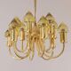Hans-Agne Jakobsson 12-Armed Brass and Glass Model T 789/12 Chandelier, 1960s