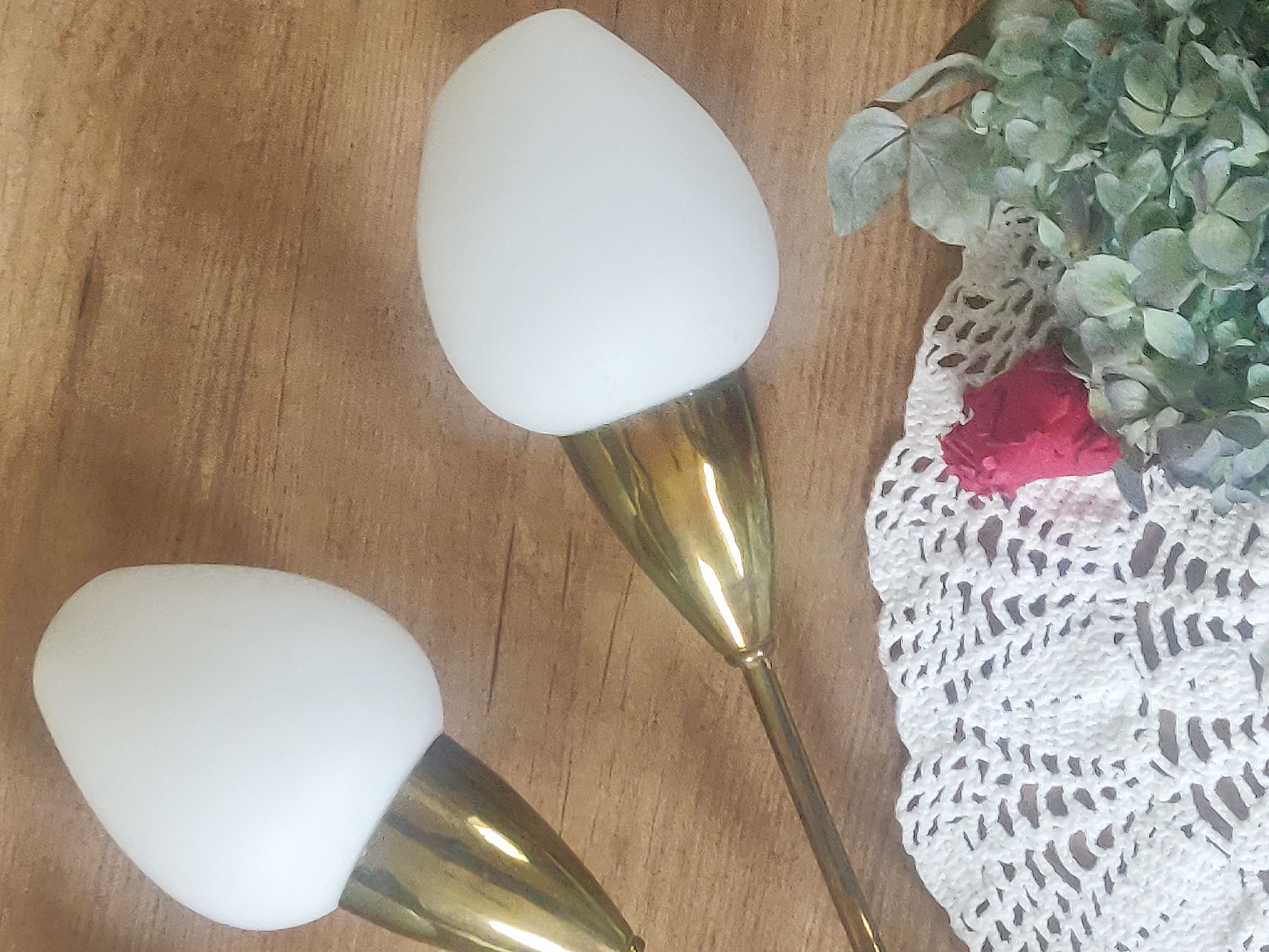 Duo of torch wall lamps