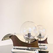 Pair of metal and blown glass wall lights, Italy 1970s, in excellent condition.