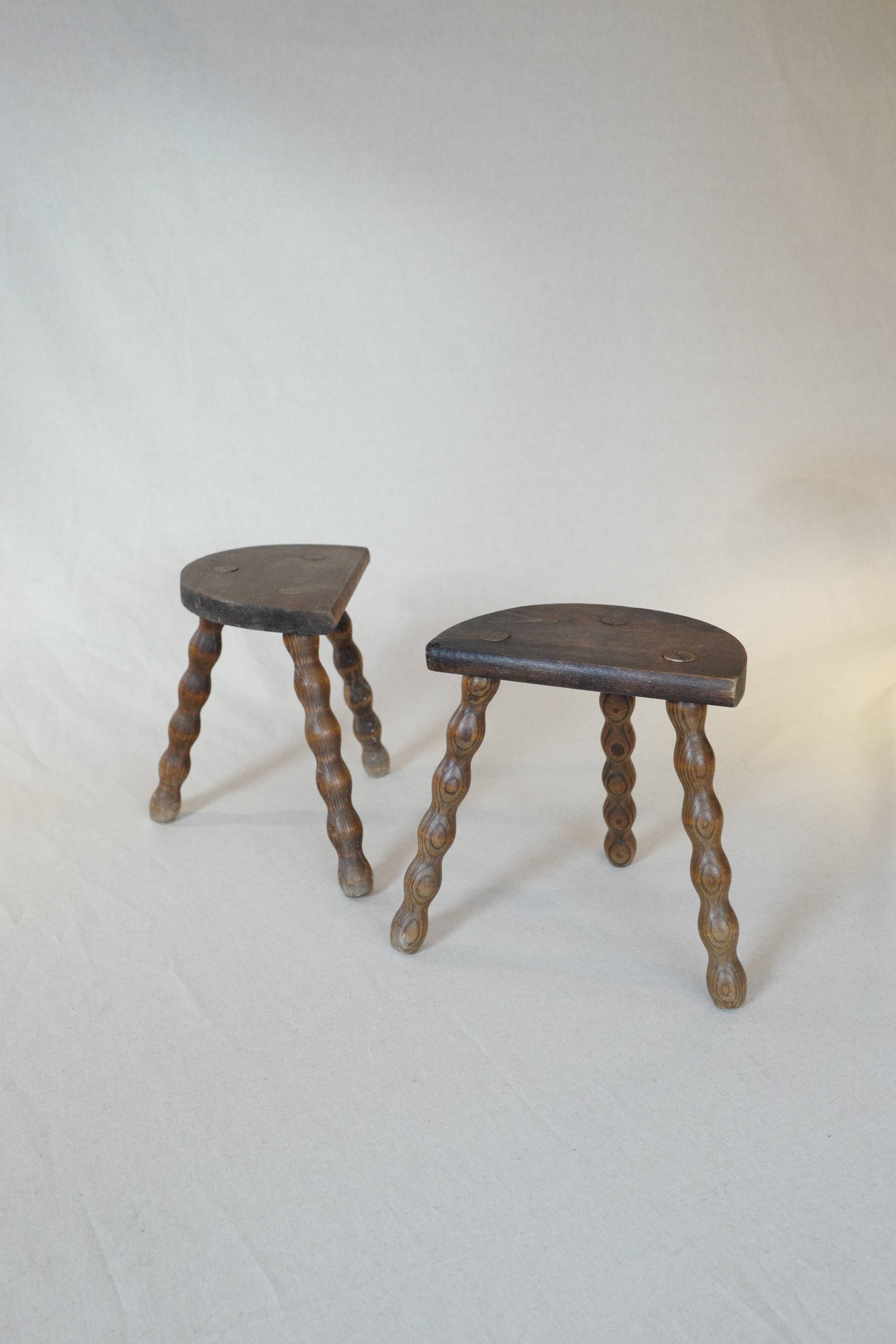 Wooden milking stools