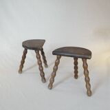 Tabourets de traite en bois