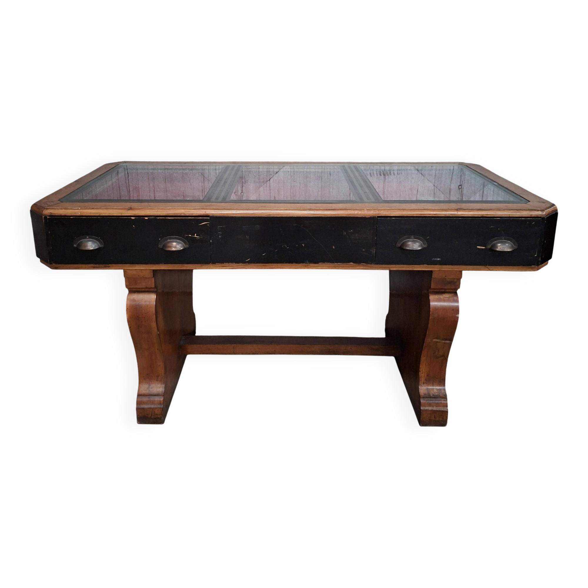 Table vitrine / table de présentation / comptoir avec tiroirs
