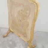 Louis xv style fireplace screen fire screen in gilded wood 19th century tapestry