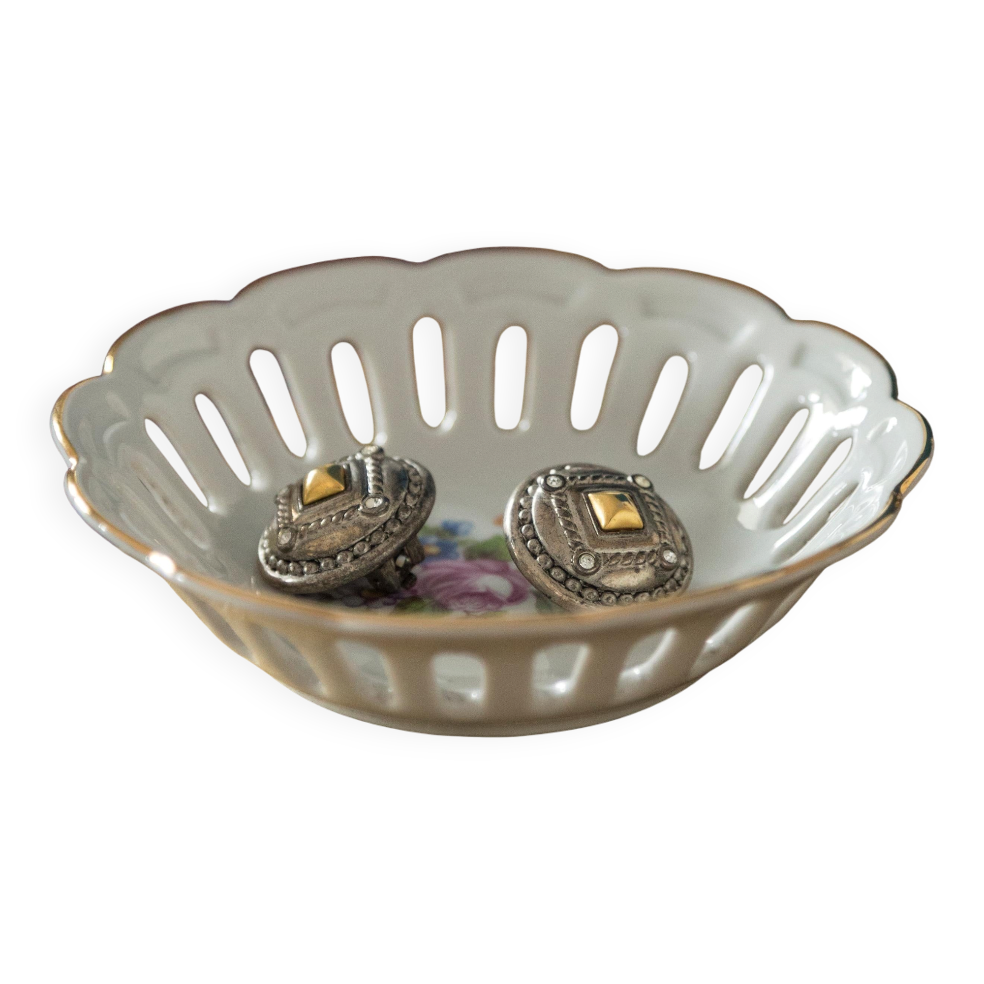 Vintage Decorative Plate Flowers, Germany, 1970s