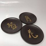 6 ceramic plates with kanji patterns – Shōwa 20th century