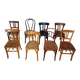 Set of 8 mismatched vintage bistro chairs