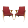 Pair of chairs in beech wood, 1960s