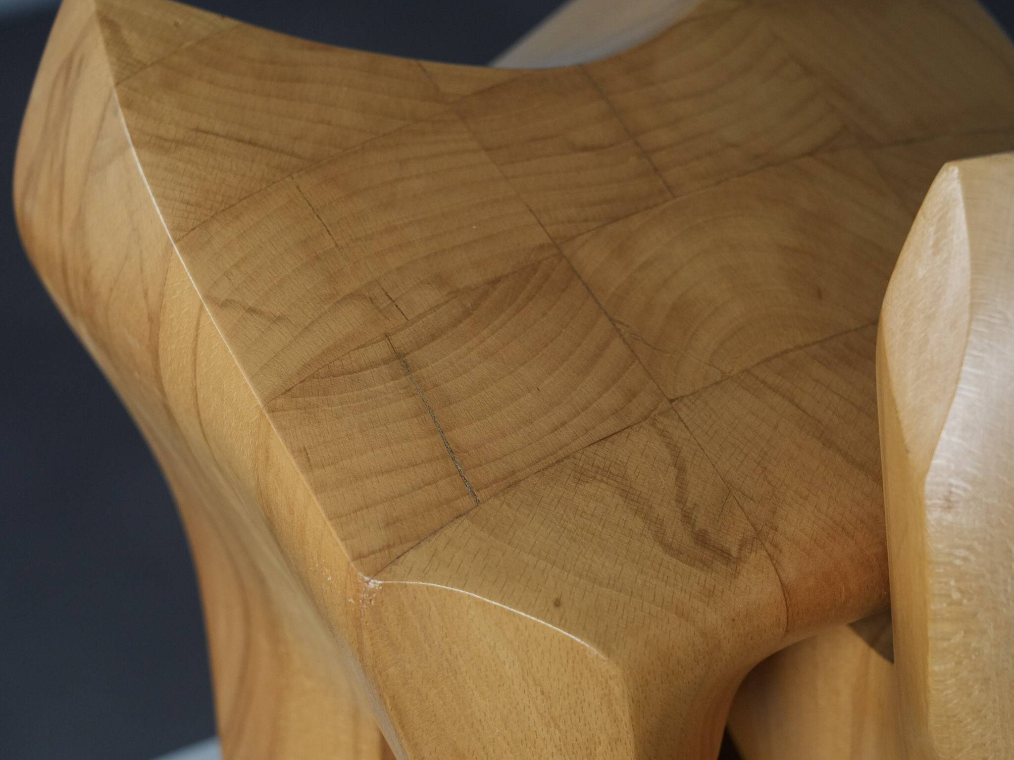 Interlocking abstract wood sculpture by Joop van Bergen, Netherlands, 1980s