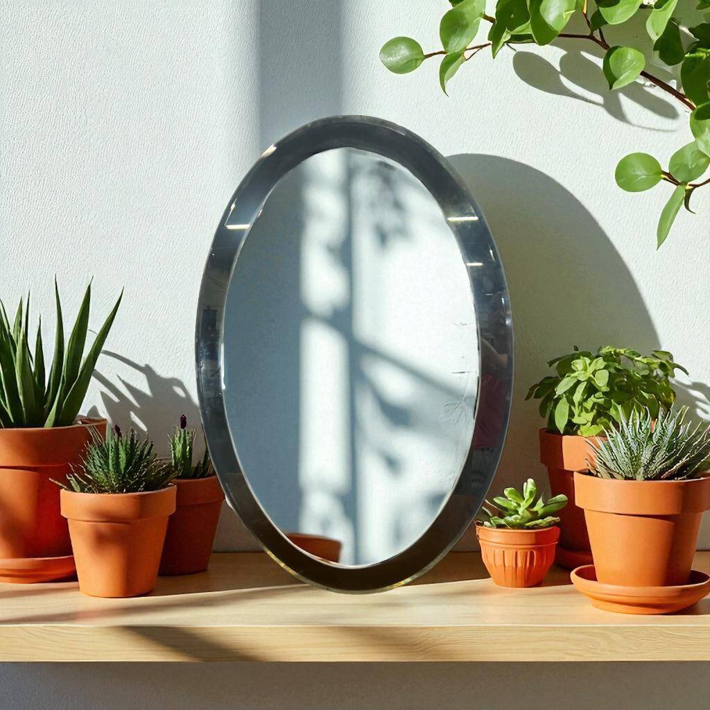 KNITTER DURO Vintage Oval Glass Wall Mirror
