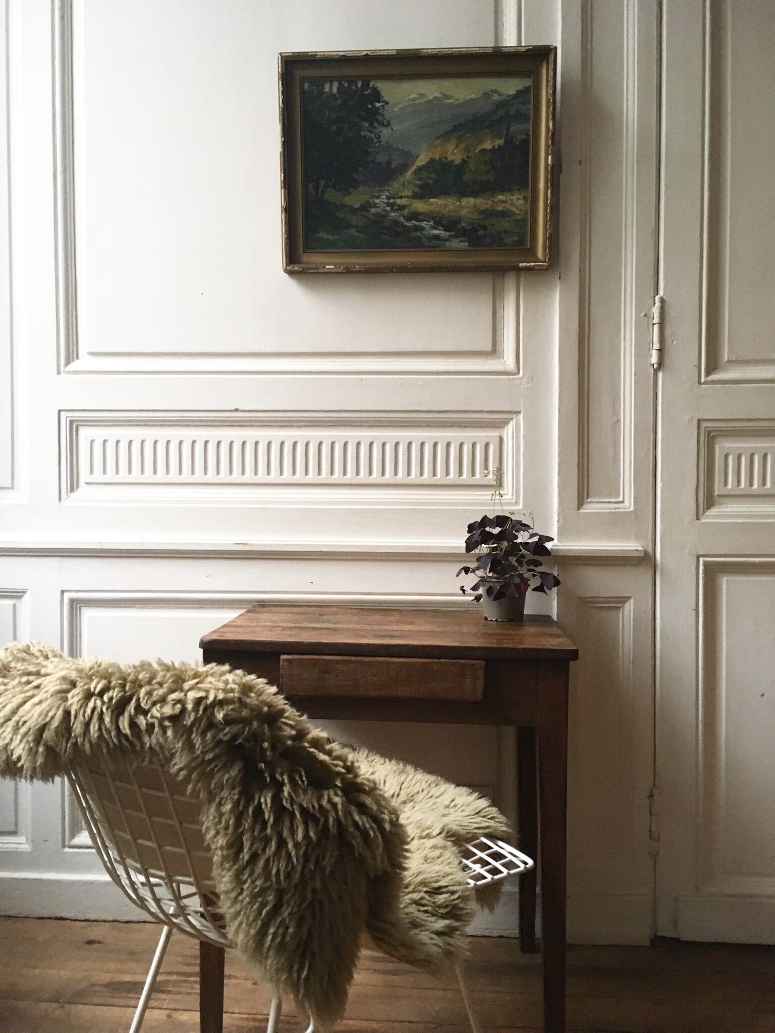 Painting oil mountain landscape