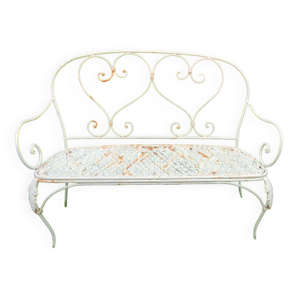 Banc De Jardin En Fer Blanc Crème Style Antique 146cm - Aubaho