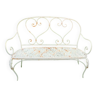 Old wrought iron garden bench