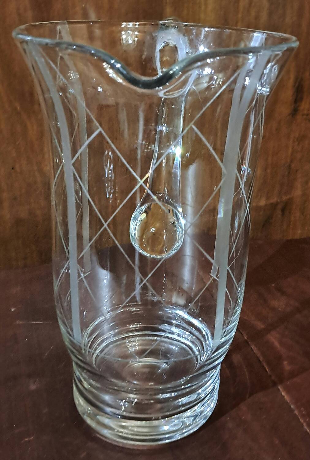 Cut glass pitcher grid 1950s