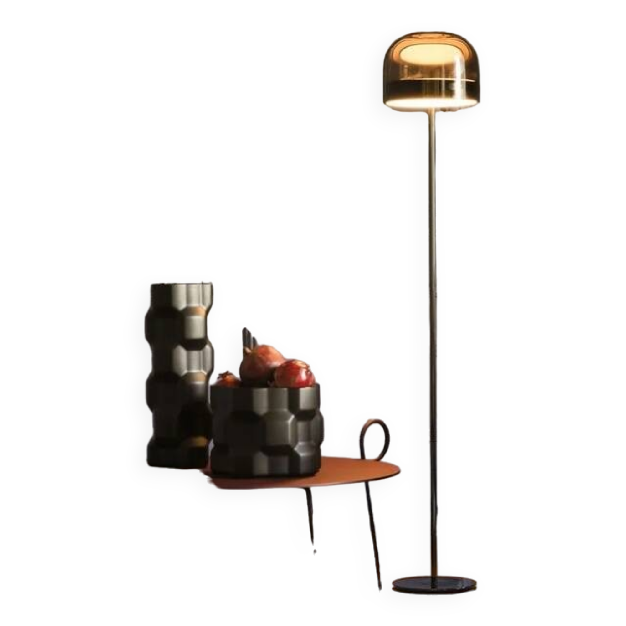 Floor lamp, Equatore, L, copper, H175cm - Fontana Arte