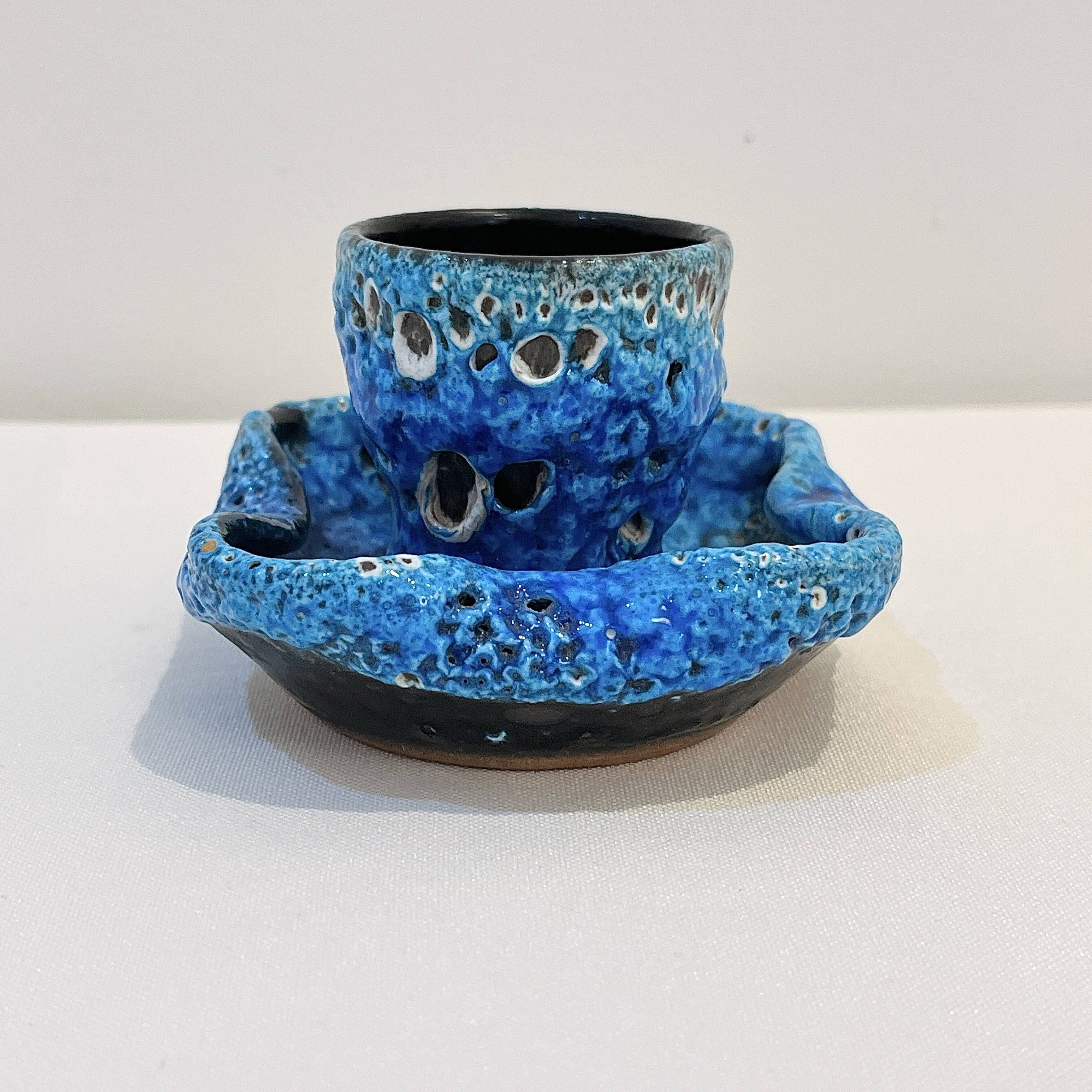 Fat Lava Ceramic Egg Cup Glacier Enamels - Atelier du Cyclope