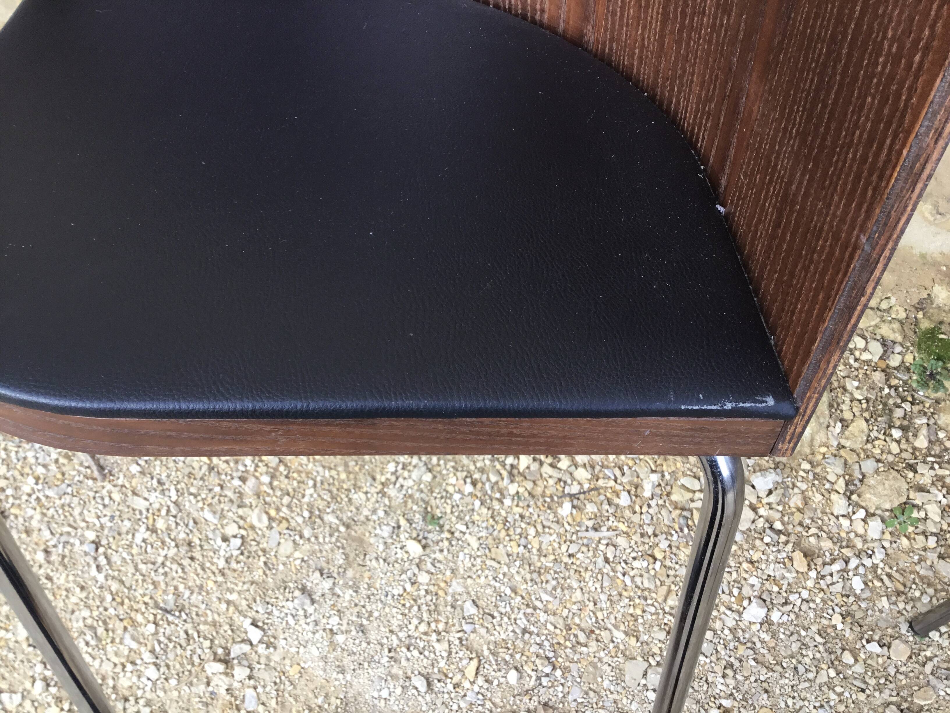 Ikea table late 20th century fusion model in dark wood and chrome legs