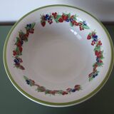 Large ceramic fruit bowl with red fruits