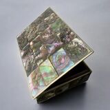 Abalone shell vanity box, Alpaca Mexico, 1970s