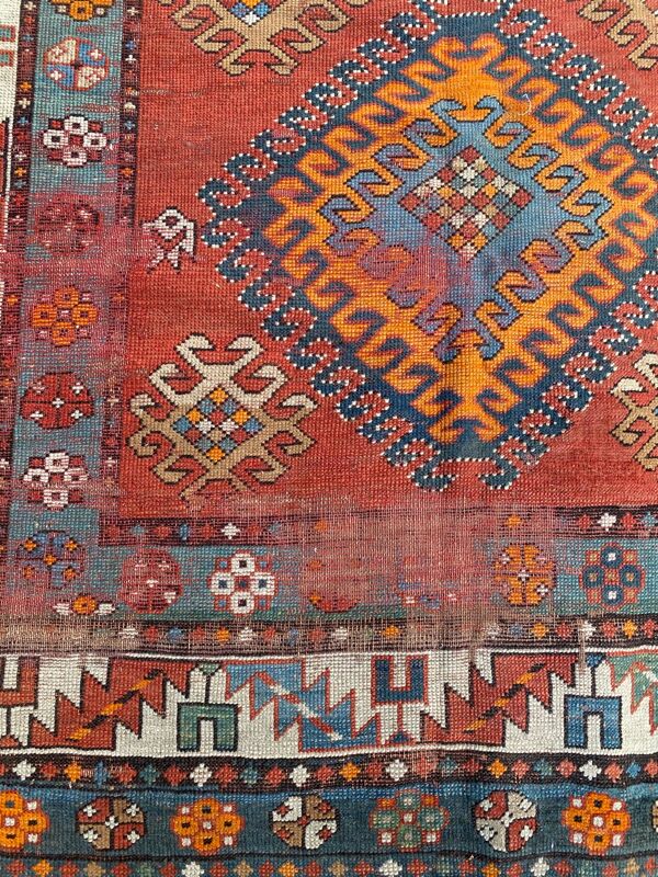 Tapis ancien caucasien Kazak 140x300 cm