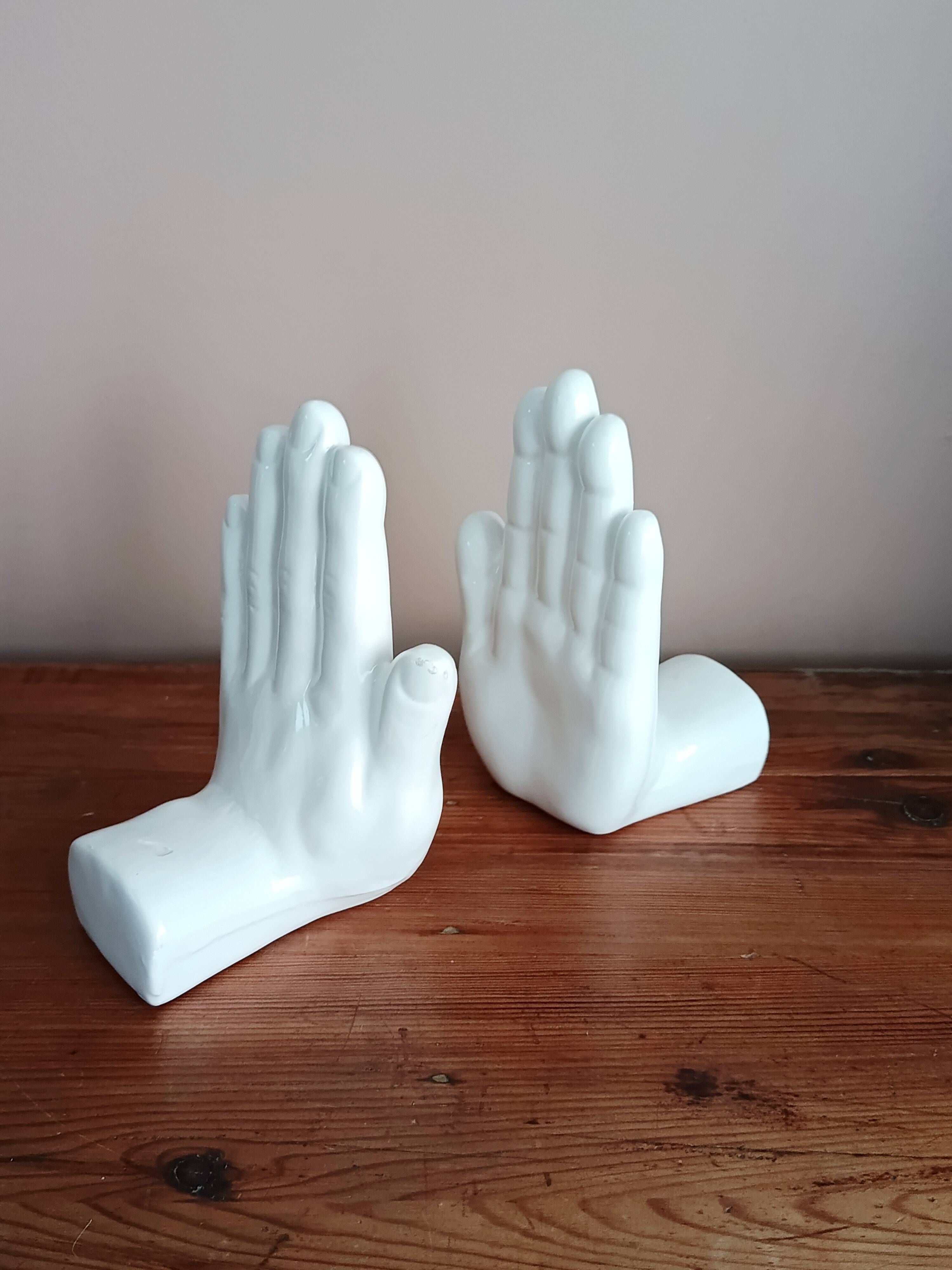 Ceramic hand bookends