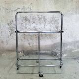 Chrome and glass folding trolley from the 70s