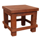 Old small Burmese teak workshop bedside table / ideal in a harness to put 1 plant or e
