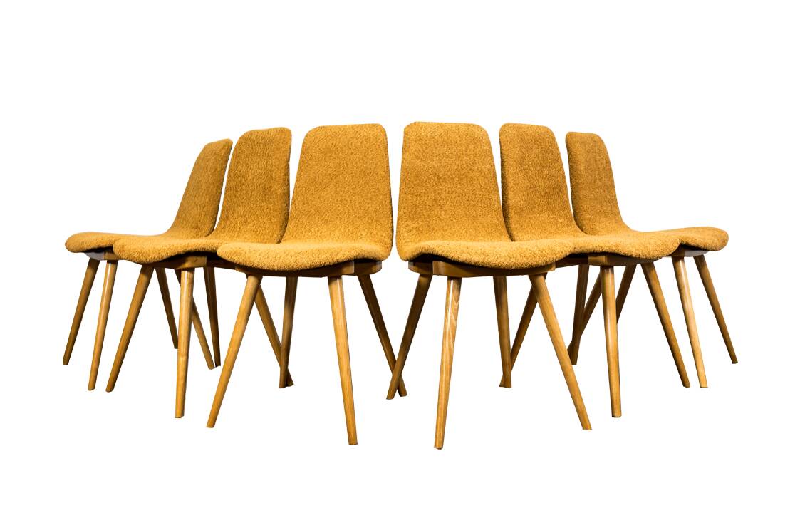 Set Of 6 Chairs, A-6150 By FAMEG, Poland, 1960’S