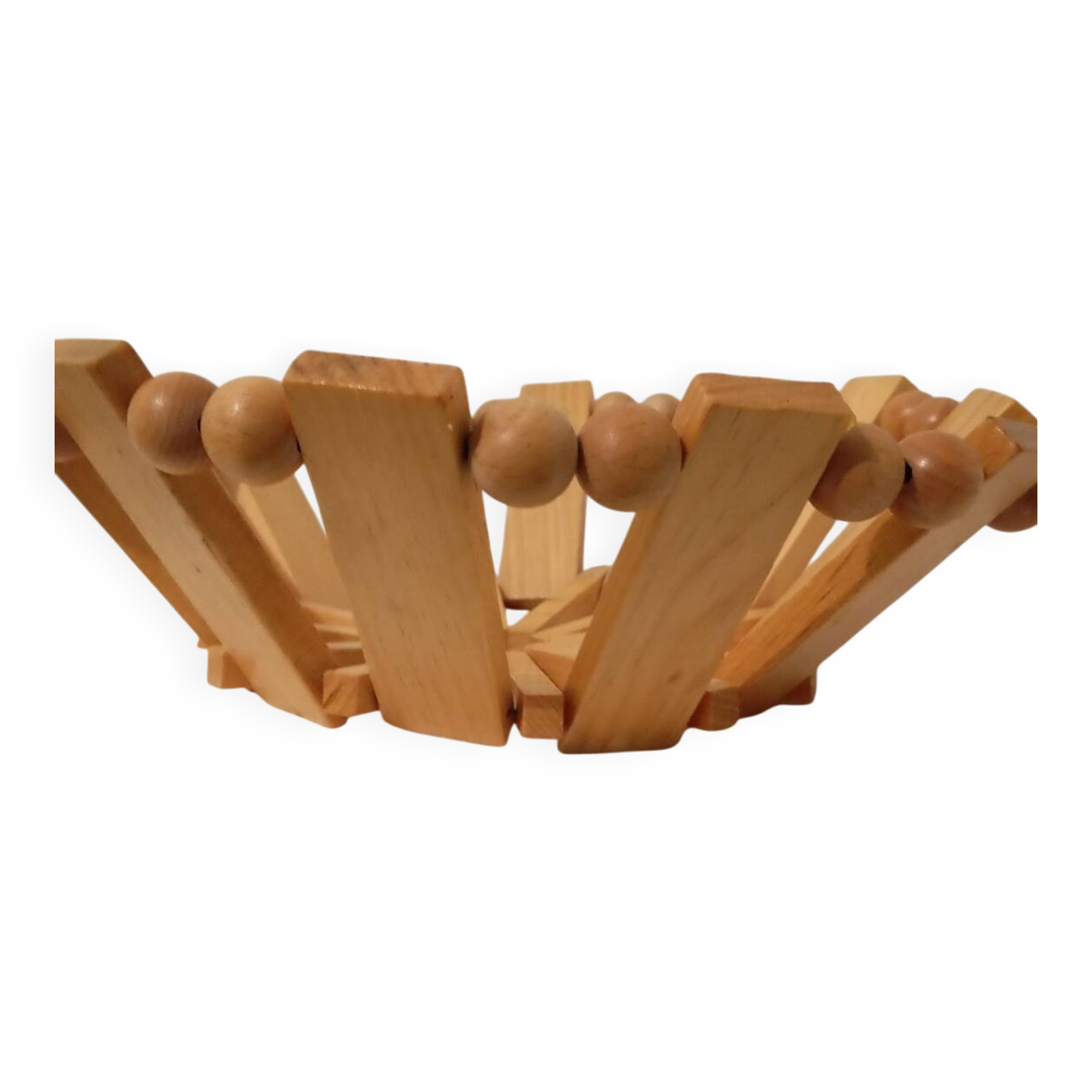 Olive wood fruit bowl