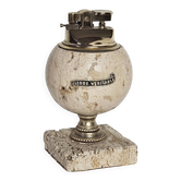 Spherical table lighter in genuine travertine – Italy, circa 1970