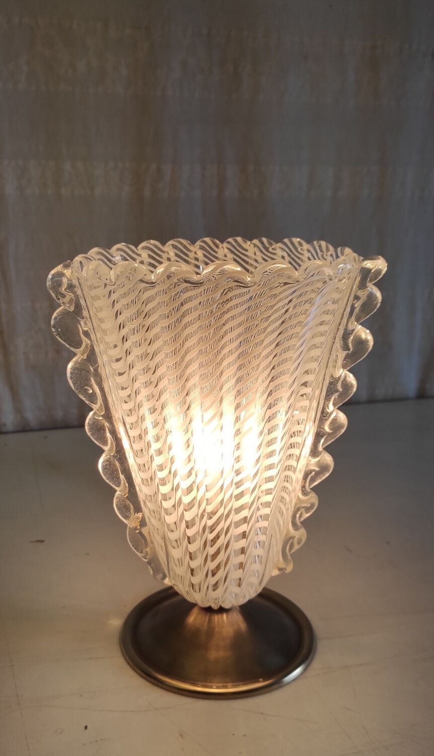 Table lamp with Murano glass shade - mid 20th century