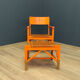 Scandinavian folklore armchair with footrest