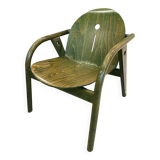 Fauteuil de salon baumann lounge vert vintage années 70