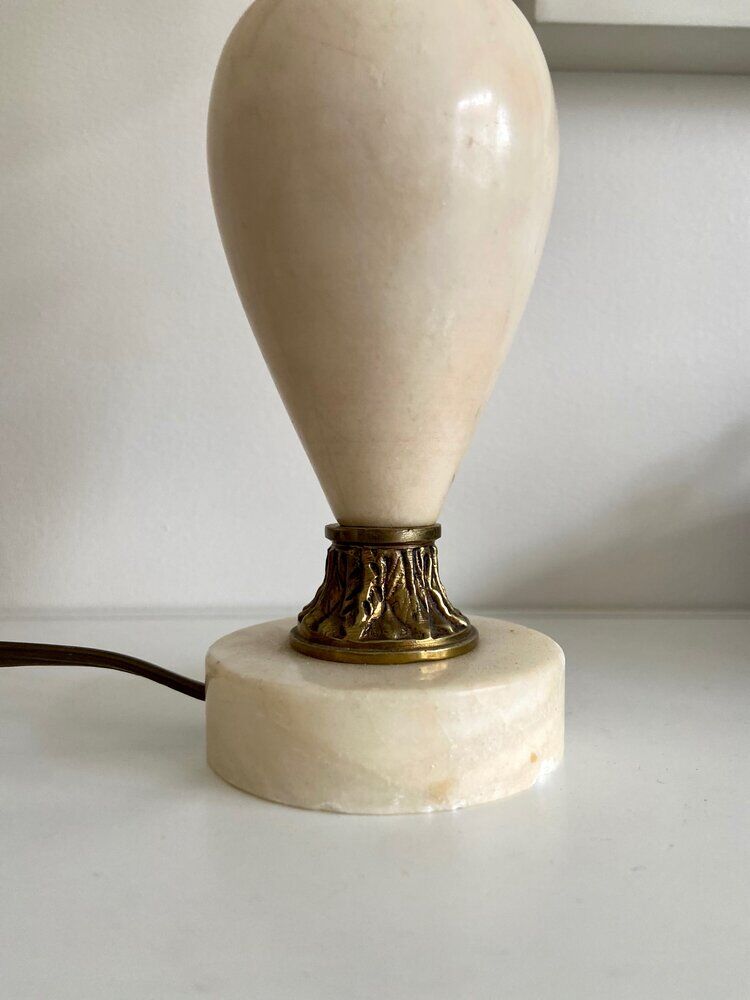 Stone and cotton table lamp