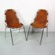 2 chaises d'appoint en cuir originales, 1960