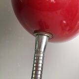 Lampe bauhaus métal laqué rouge&flexible chromé/c1950/design vintage