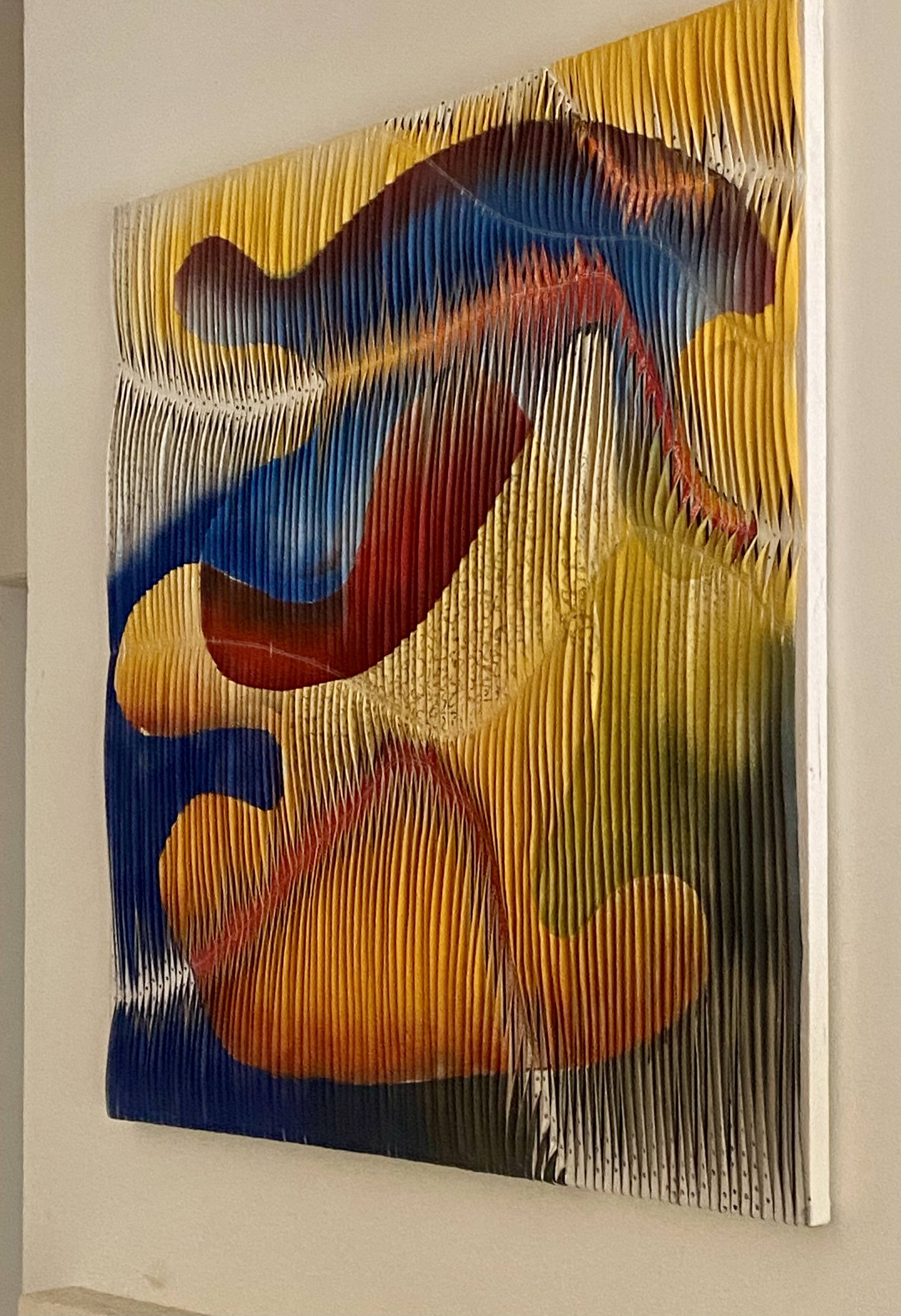 Textile sculpture-painting: The Dance of Colors