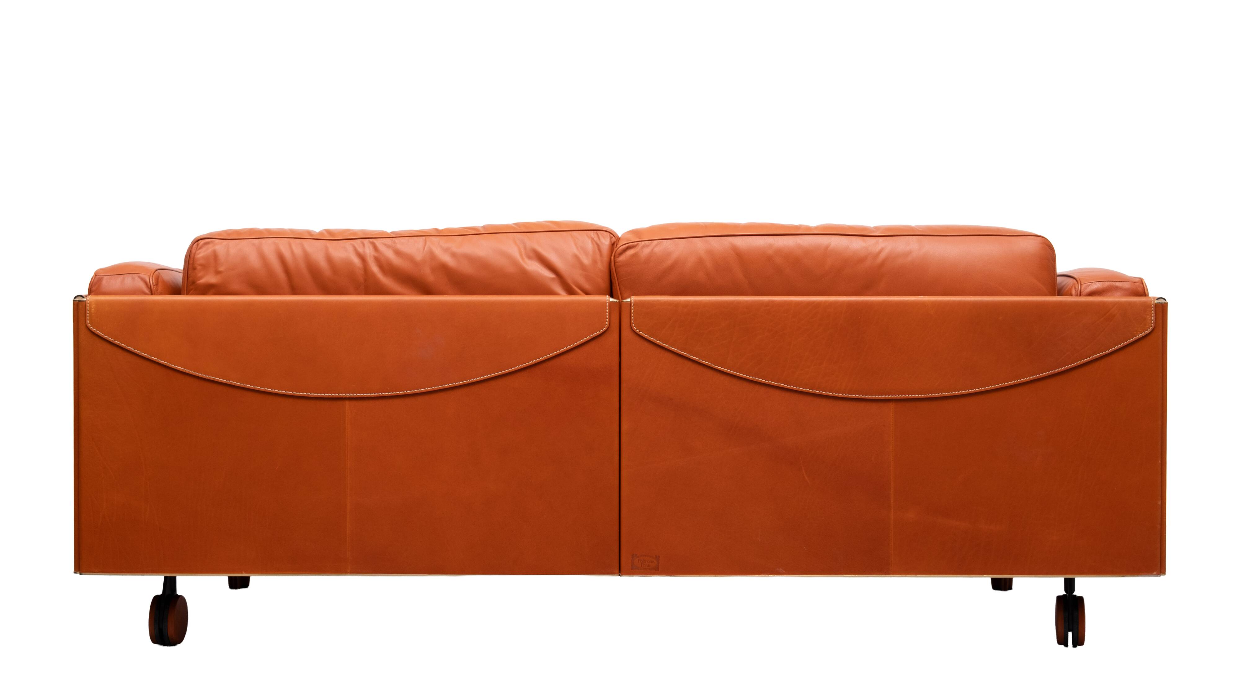 Stunning Leather 2.5 seater Sofa design by Pierluigi Cerri for poltrona fra