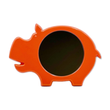 Space Age Wall Mirror with Hippo Shape Poss Denmark, 1960/70s