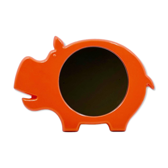 Space Age Wall Mirror with Hippo Shape Poss Denmark, 1960/70s