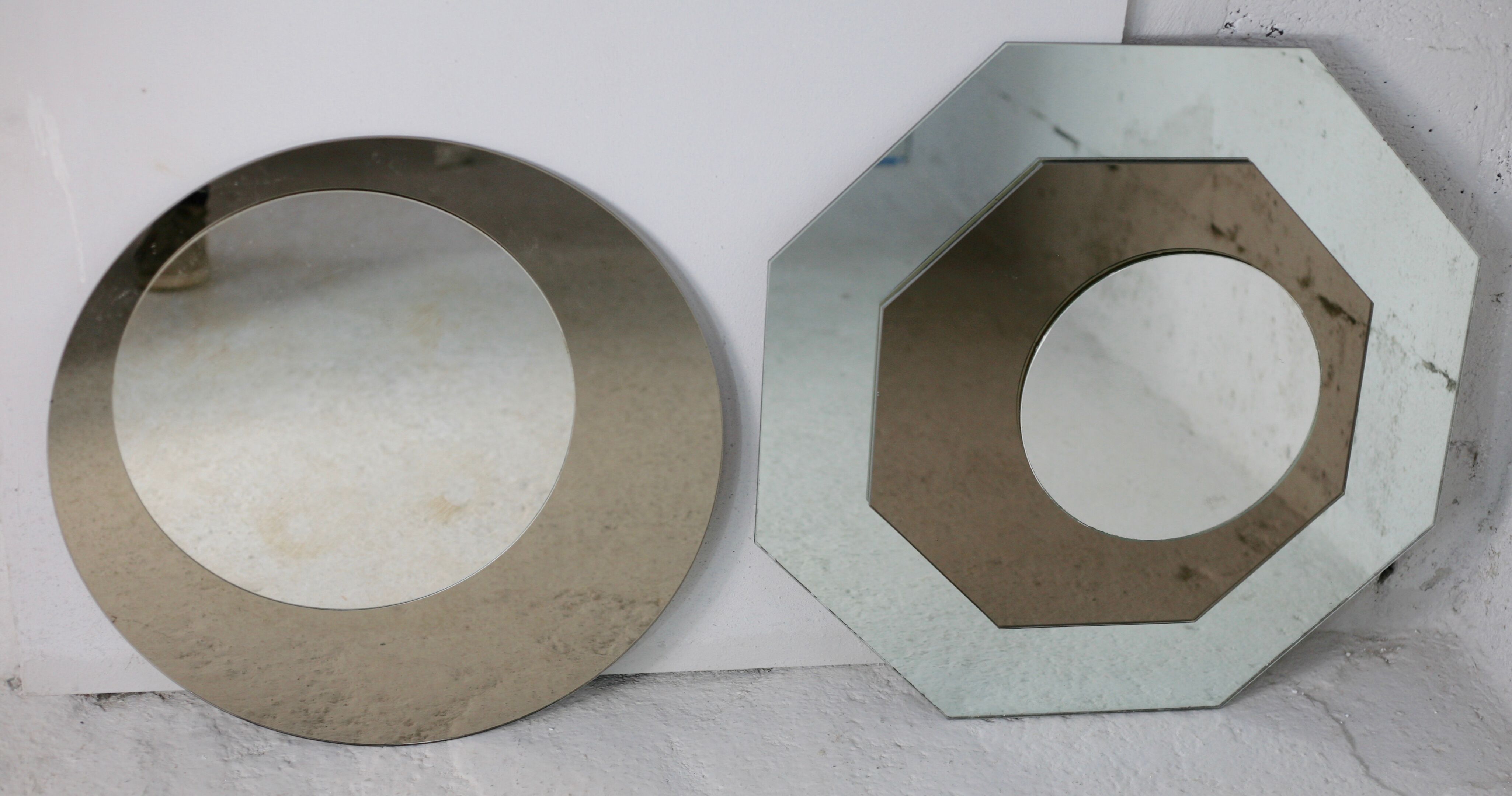 Pair of "kinetic" mirrors, France, circa 1970